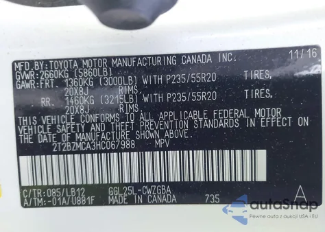 2017 Lexus Rx 350 from USA, damaged, VIN 2T2BZMCA3HC067988